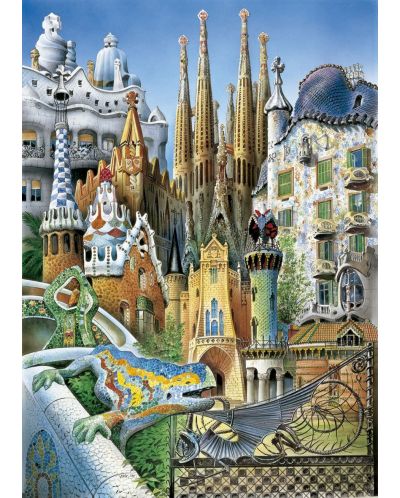 Slagalica Educa od 1000 mini dijelova - Kolaž, Gaudijeve zgrade, minijatura - 2