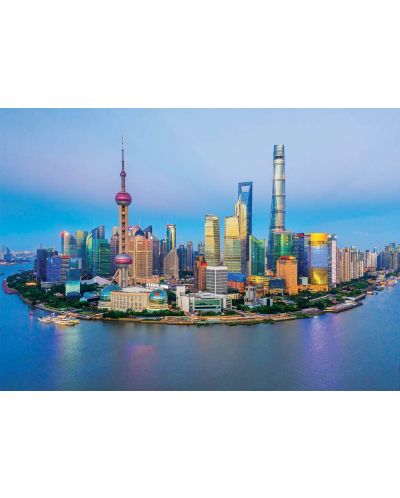 Slagalica Educa od 1000 dijelova - Shanghai Skyline na zalasku sunca - 2