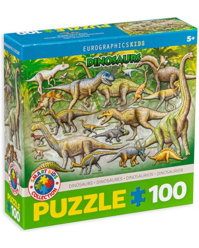 Slagalica Eurographicsod 100 dijelova - Dinosauri ​ - 1