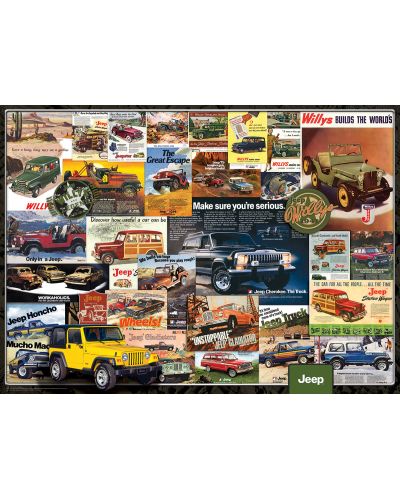 Slagalica Eurographics od 1000 dijelova – Retro reklame za automobile Jeep - 2