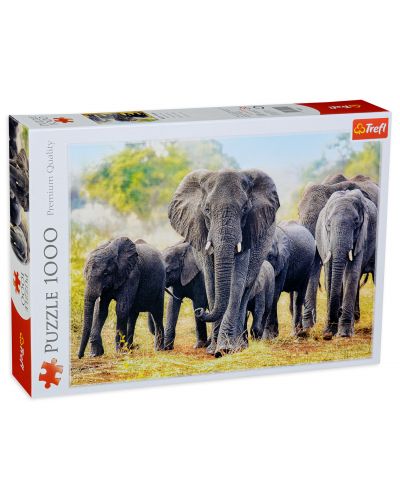 Slagalica Trefl od 1000 dijelova - Afrički slonovi - 1