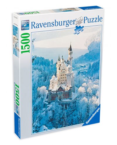 Slagalica Ravensburger od 1500 dijelova - Dvorac Neuschwanstein zimi - 1