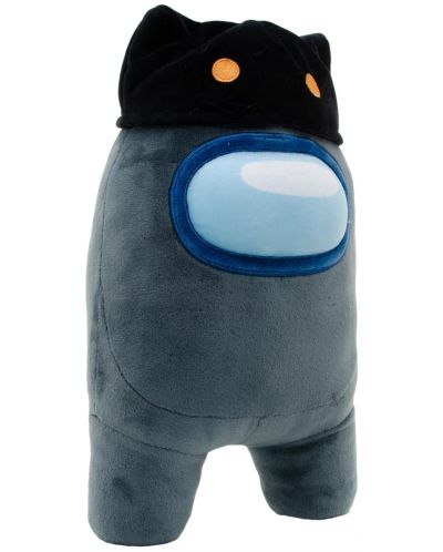 Plišana figura YuMe Games: Among Us - Black Crewmate with Cat Head Hat, 30 cm - 6