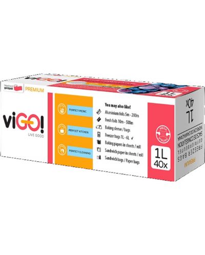 Vrećice za zamrzavanje viGО! - Premium, 1 l, 40 komada - 3