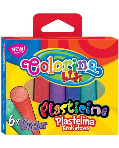 Plastelin s brokatom Colorino Kids - 6 boja - 1
