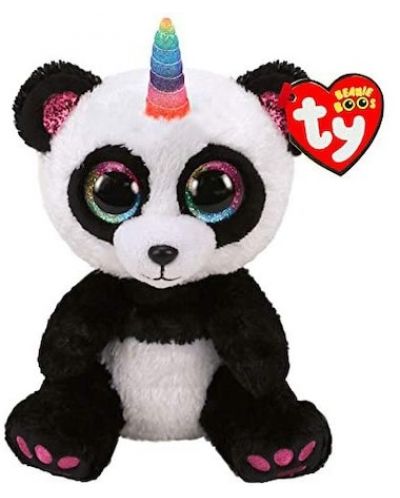 Plišana igračka TY Toys Beanie Boos - Šarena panda s rogom Paris, 15 cm - 1