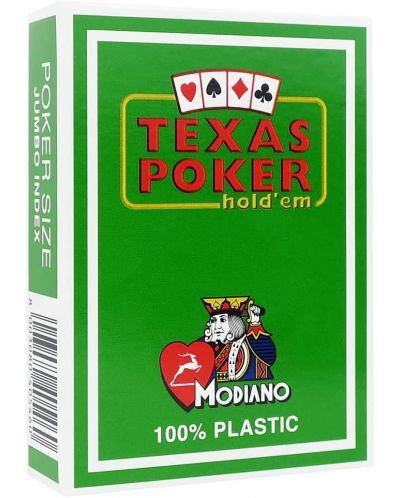 Plastične poker karte Texas Poker - svijetlozelena leđa - 1