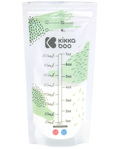Vrećice za čuvanje majčinog mlijeka sa termosenzorom KikkaBoo - Lactty, 200 ml, 25 komada - 1