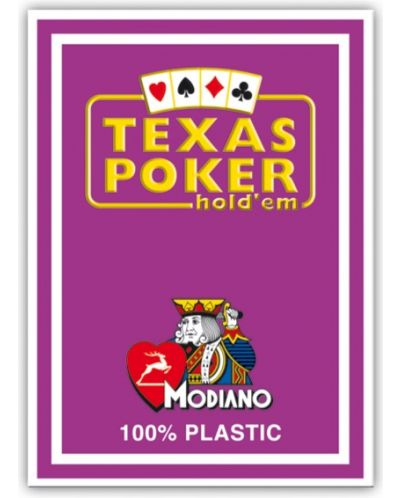 Plastične poker karte Texas Poker - ljubičasta leđa - 1
