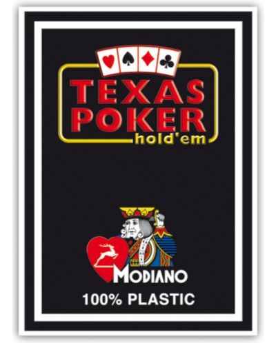 Plastične poker karte Texas Poker - crna leđa - 1