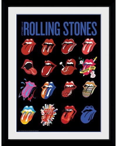 Plakat s okvirom GB eye Music: The Rolling Stones - Tongues - 1