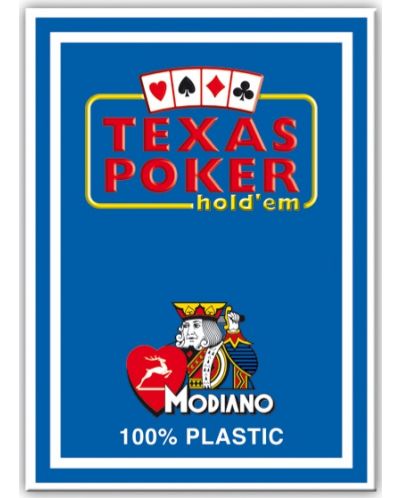 Plastične poker karte Texas Poker - plava leđa - 1