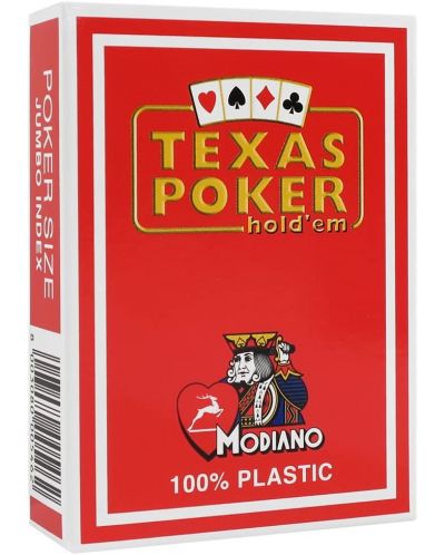 Plastične poker karte Texas Poker - crvena leđa - 1