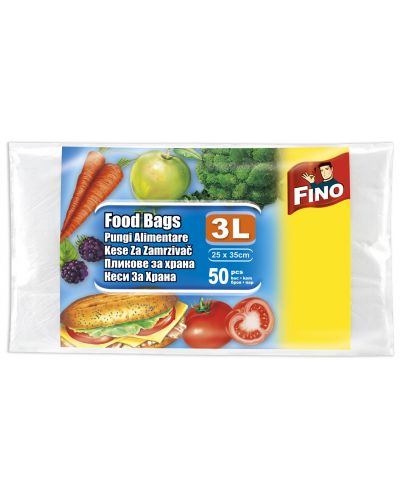 Vrećice za hranu Fino - Mikroten, 3 L, 25 х 35 cm, 50 komada - 1