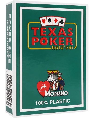 Plastične poker karte Texas Poker - tamnozelena leđa - 1