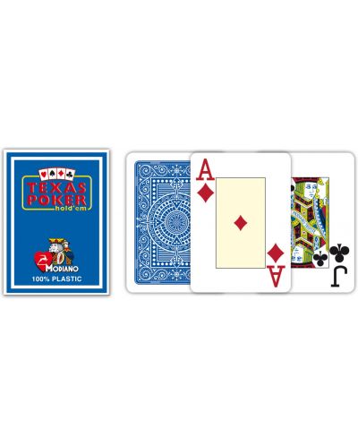 Plastične poker karte Texas Poker - plava leđa - 2