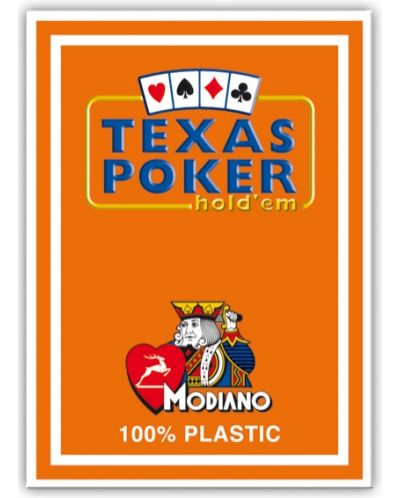 Plastične poker karte Texas Poker - narančasta leđa - 1