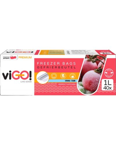 Vrećice za zamrzavanje viGО! - Premium, 1 l, 40 komada - 2