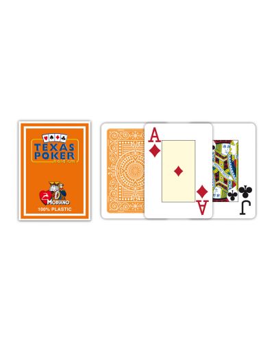 Plastične poker karte Texas Poker - narančasta leđa - 2