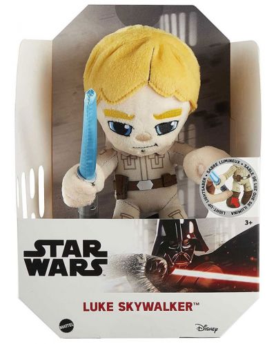 Plišana figura Mattel Movies: Star Wars - Luke Skywalker with Lightsaber (Light-Up), 19 cm - 6