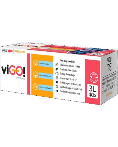 Vrećice za zamrzavanje viGО! - Premium, 3 l, 40 komada - 3
