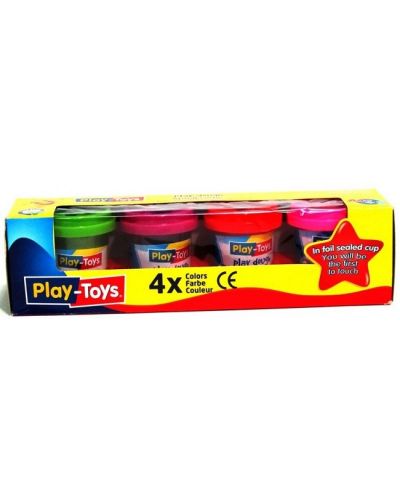 Plastelin PlayToys, 4 boje, 4 х 50 g - 1