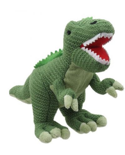 Pletena igračka The Puppet Company Wilberry Knitted - Dinosaur T-rex, 28 cm - 1