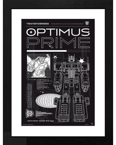 Plakat s okvirom GB eye Movies: Transformers - Optimus Prime (Schematic) - 1
