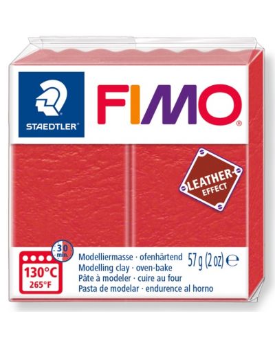 Polimerna glina Staedtler Fimo - Leather 8010, 57g, svijetlocrvena - 1