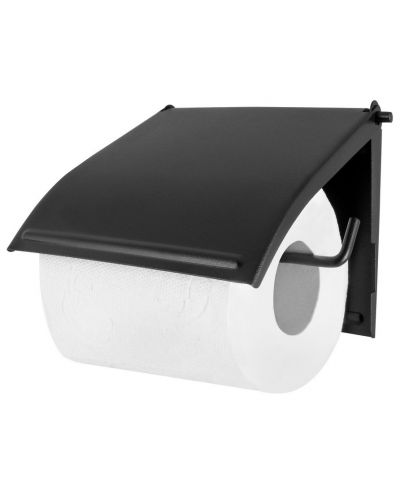 Stalak za toaletni papir AWD - čelik, crni mat - 1