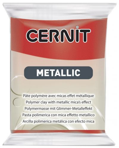 Polimerna glina Cernit Metallic - Crvena, 56 g - 1