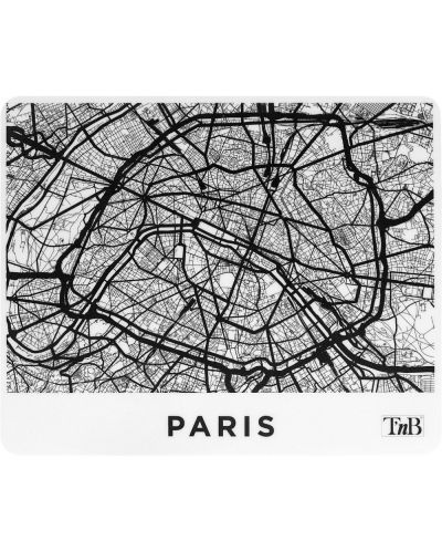 Podloga za miš T'nB - Paris, S, mekana, crna/bijela - 1