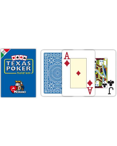 Poker karte Texas Hold’em Poker Modiano - plava leđa - 2