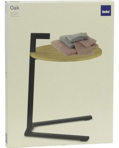 Pomoćni stol Kela - OAK,drvo i crni mat - 6