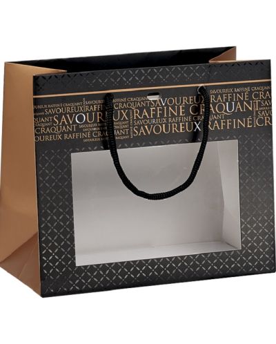 Poklon vrećica Giftpack Savoureux - 20 x 10 x 17  cm, crna i bakrena, PVC stolarija - 1
