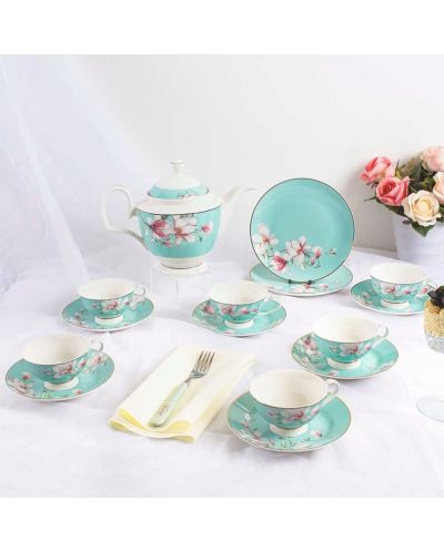 Porculanski set za čaj Morello - Tiffany Blue Magnolia, 16 dijelova - 7