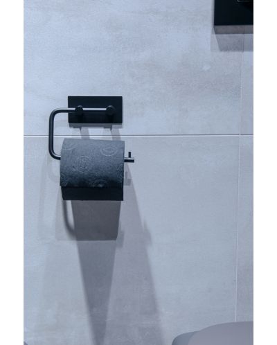 Stalak za toaletni papir AWD - crni mat, čelik - 3