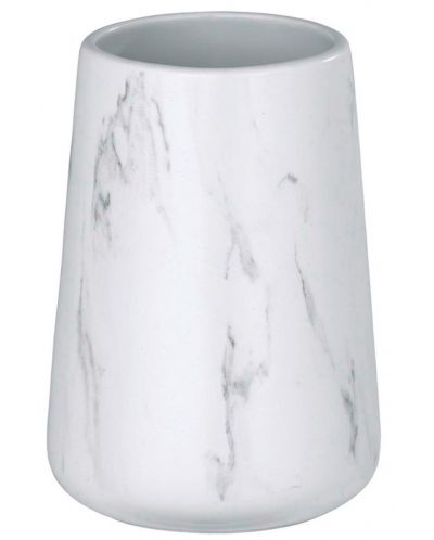 Držač četkica za zube Wenko - Adrada, 8.5 х 12 cm, keramika, bijeli - 1