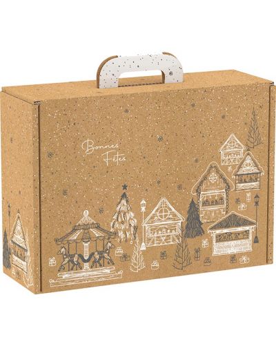 Poklon kutija Giftpack Bonnes Fêtes - Kraft, 34.2 cm - 1