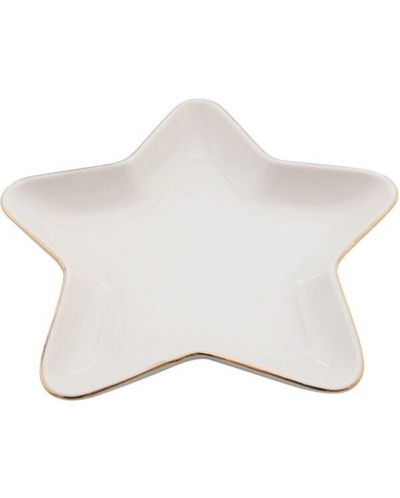 Porculanski tanjur HIT - Zvijezda, 18 cm, bijeli sa zlatom - 1