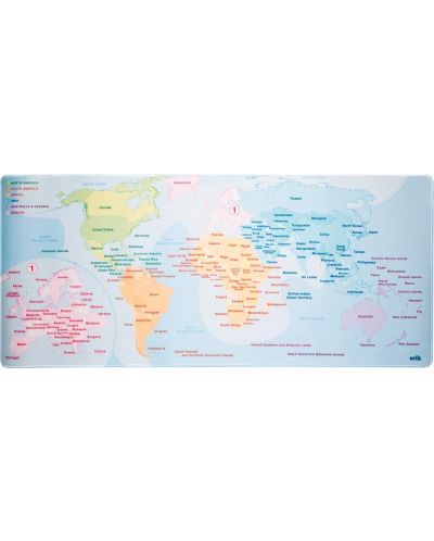 Podloga za miš Erik - World Map, XL, višebojna - 2