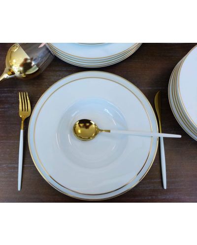Servis za jelo od porculana Morello - Super White & Gold, 18 dijelova - 6