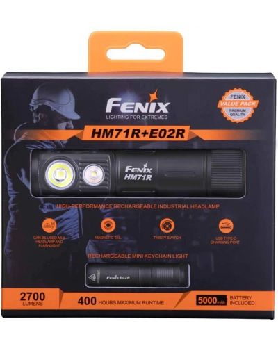 Poklon set Fenix - Naglavna svjetiljka HM71R i svjetiljka E02R - 1