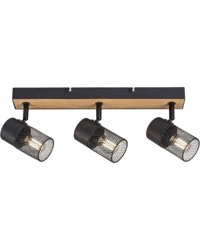 Luster Rabalux - Metta 71153, IP20, 230V, E14, 3x40W, crno s hrastom - 1