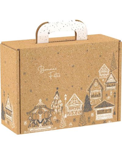 Poklon kutija Giftpack Bonnes Fêtes - Kraft, 25 cm - 1