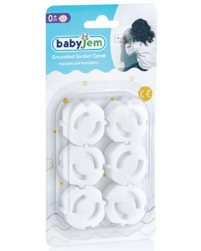 Štitnici za utičnice BabyJem - 6 komada, 3 x 3 cm, bijeli - 2