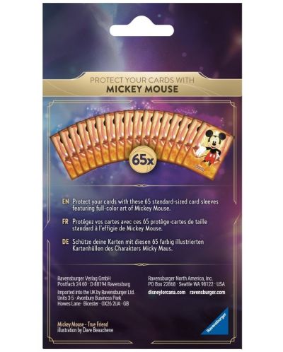 Štitnici za kartice Disney Lorcana TCG: The First Chapter Card Sleeves - Mickey Mouse (65 komada) - 2