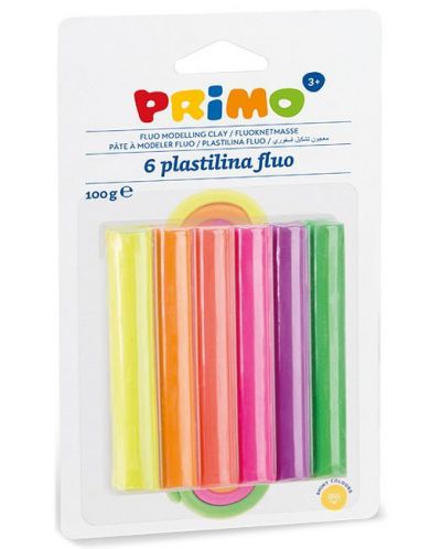 Set plastelina Primo Fluo - 6 boja, 100 g - 1