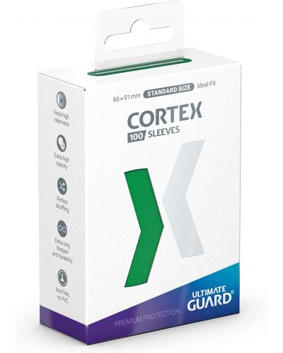Štitnici za kartice Ultimate Guard Cortex Sleeves Standard Size, zelena (100 kom.) - 1