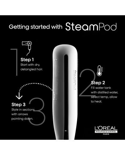 Pegla za kosu L’Oréal Professionnel - Steampod 4.0, 180-210ºC, bijela - 6